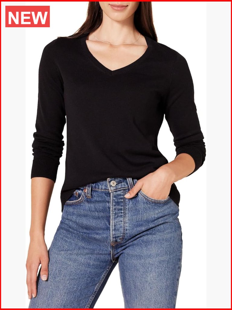 Regular-Fit Lightweight Long-Sleeve V-Neck Pullover Sweater